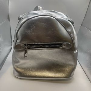 Mini silver/metallic backpack